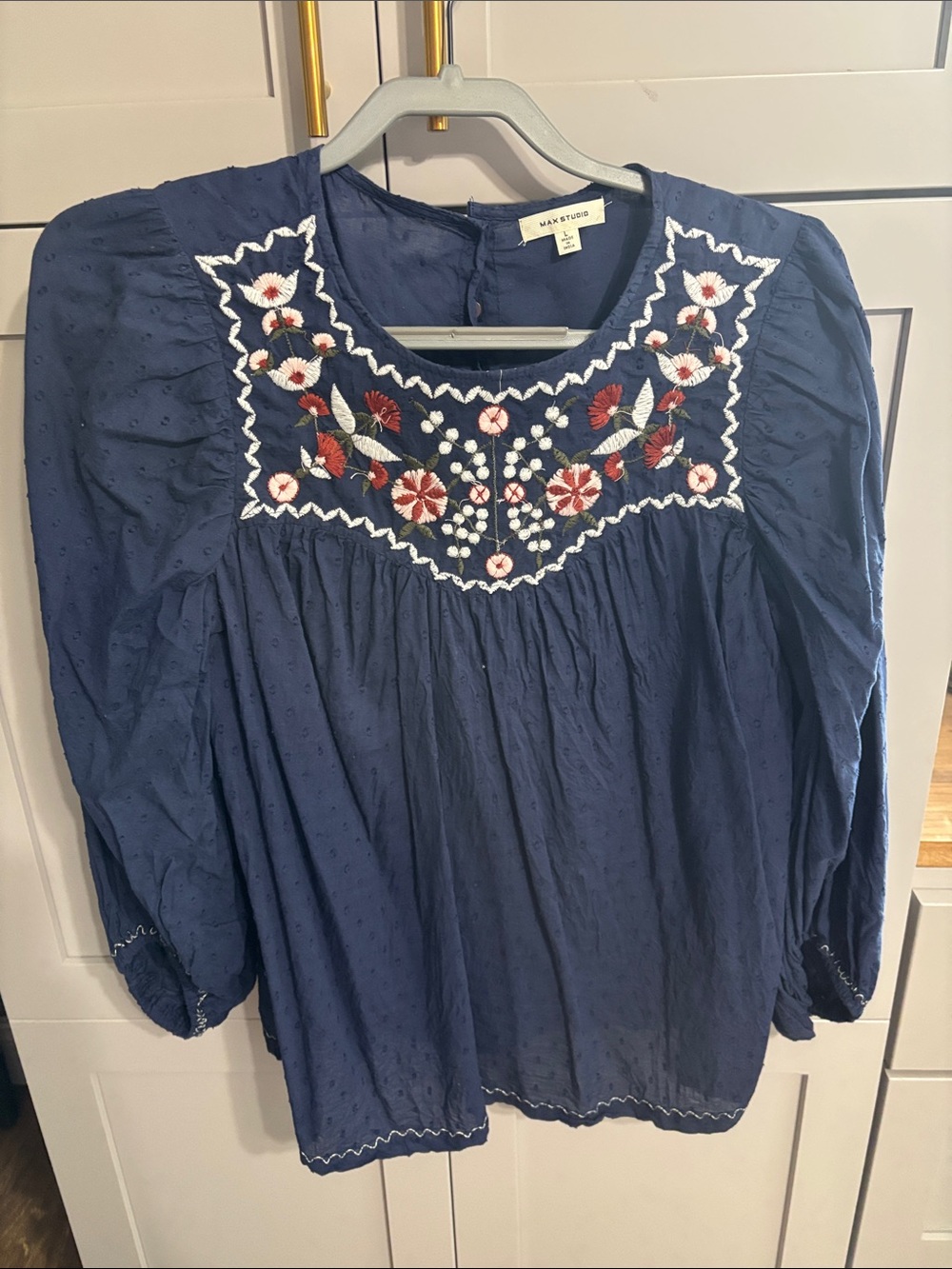 Max Studio Embroidered Top